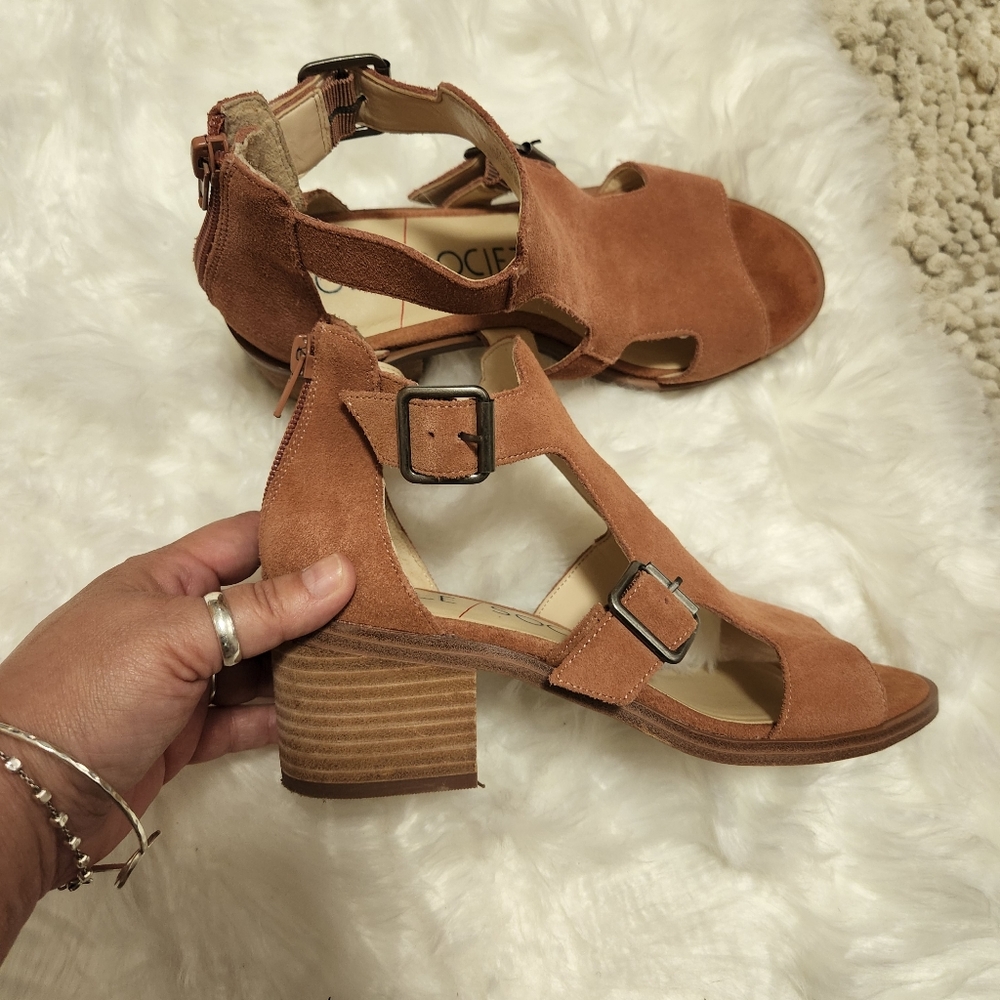 Sole Society/Mauve Heeled Sandals - Picture 3 of 8